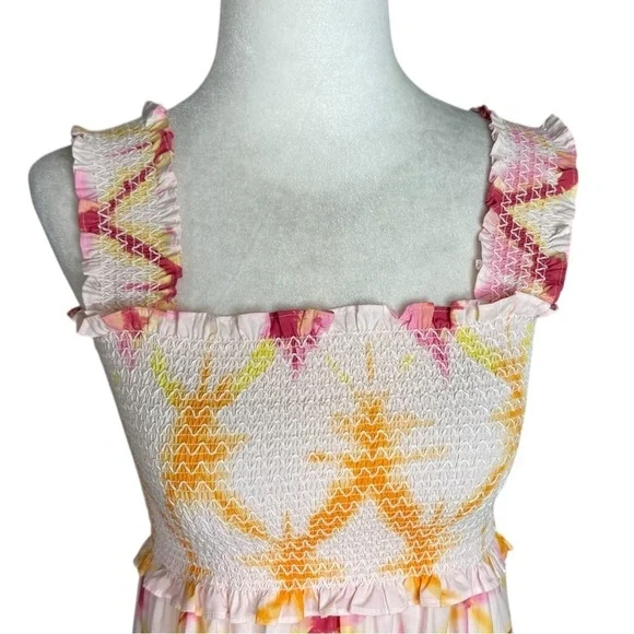 Rails Rumi Diamond Tie-Dye Smocked Midi Dress Size Small petite - Picture 7 of 15